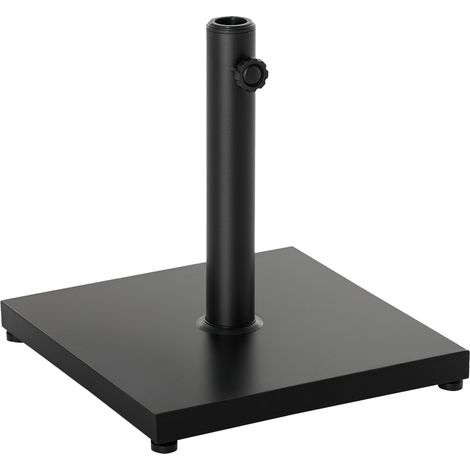 Pied de parasol 13 kg, support carré pour parasol, poids pour parasol, compatible avec les parasols à tube de 35/38/48 mm de diamètre, pour balcon, terrasse, jarden, noir