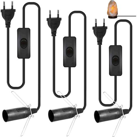 Douille E14 - Interrupteur Intégré - Cable 1,8 Mètre - Pour Lampe Sel Et Suspension - Lot De 3 (1/5)