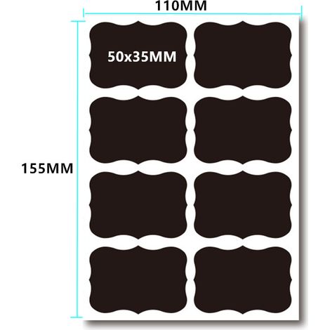 5 feuilles d'étiquettes autocollantes pour tableau noir (1/3)