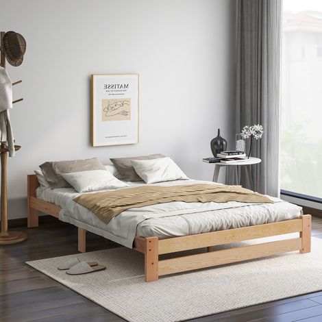 letto matrimoniale 140x200 in legno massello naturale OKMYHOME (1/5)