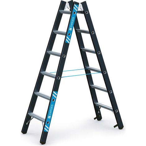 Stehleiter 2x6Sprossen Alu.schwarz elox.Leiterlänge 1780mm Arbeits-H.b.ca.3000mm (1/5)