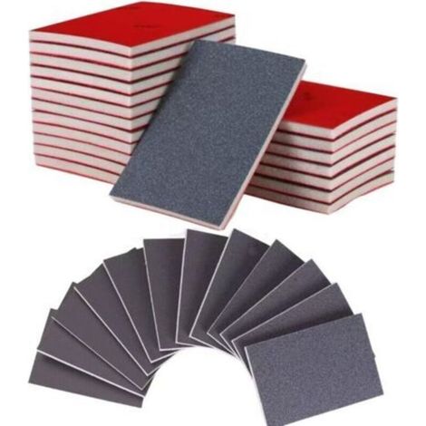 24 pcs Éponge de Ponçage, Polissage Grain 180-3000,Cale a Poncer Kit Papier Abrasif Sec et Humide pour Modèle de Construction Sèch