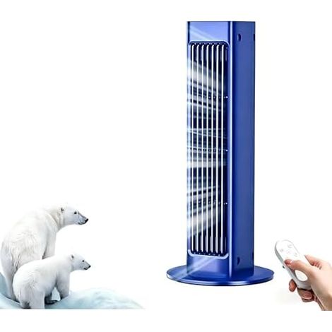 Ventilateur portable ultra-silencieux, mural, puissant et rafraîchissant, combat la chaleur et l'humidité, design compact (Bleu) Modèle rechargeable (1/5)