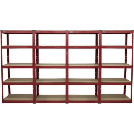 Sealey AP6150COMBO Racking Unit with 5 Shelves 150kg Capacity Per Level - Set of 4
