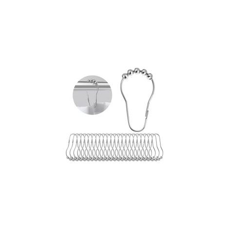 Lot de 24 Crochets de Rideau de Douche en Acier Inoxydable Chromé Poli Antirouille pour Salle de Bain,Anneaux pour Rideaux de Douche Crochet en Métal Coulissant (1/5)