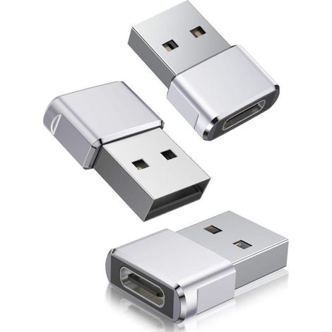 Adaptateur USB C vers USB 3 pièces, adaptateur USB C femelle vers USB mâle, convertisseur de câble de charge de type C pour iPhone 13 12 Mini Pro Max, Airpods iPad 8 Apple Air 4 2020, Samsung Galaxy S (1/4)