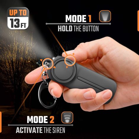 1 Porte-clés alarme personnelle, sirène 130 dB, lumière LED, sécurité urgence pour femmes enfants seniors (1/5)