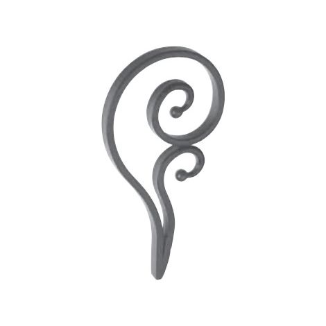Finitura sfera  Riccio - Altezza 200mm Larghezza 100mm Piatto 16x8mm - Ferro battuto - Saldatura