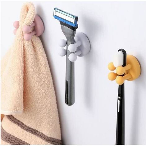 Porte-Rasoirs - Porte-Brosse À Dents - Support Adhésif Sans Perçage Pour Salle De Bain - Lot De 4 (1/4)