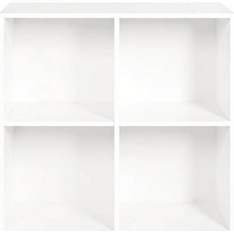 Étagère cube ouverte 4 cases blanche en bois d’ingénierie MODENUIT (1/5)
