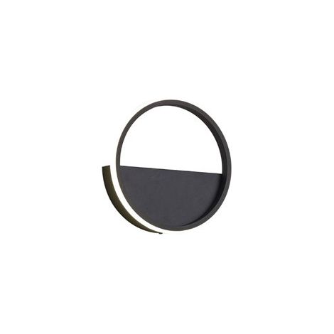 Mantra Aplique de pared LED KITESURF mediano Ø20cm negro, 8W 3000K 640Lm (1/3)