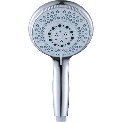 Handheld shower head with 5 nozzles - Adjustable - High-pressure shower head function - Chrome ABS - Shower head with self-cleaning silicone nozzles and ergonomic handle (1/5)