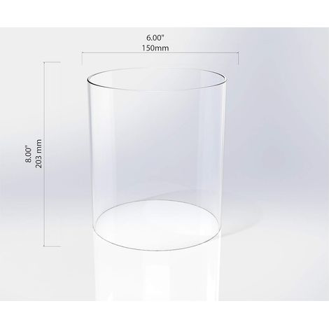 Grande lanterne en verre transparent, compatible avec un éclairage résistant au vent, ouverte aux deux extrémités, 15 cm de large x 20 cm de haut. (1/4)