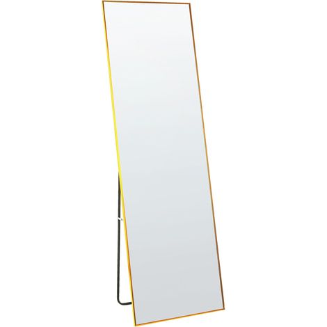 Specchio da terra a figura intera rettangolare a vetro e metallo oro 50 x 156 cm Beauvais