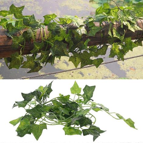 Plantes artificielles suspendues à feuilles grimpantes pour reptiles - Décoration de terrarium (1/4)