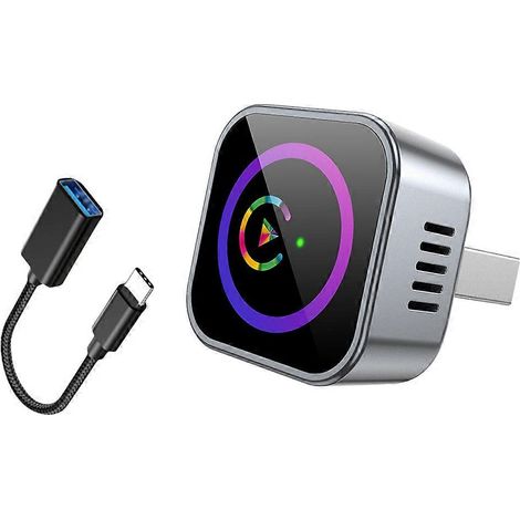 2-in-1 Wireless CarPlay Adapter für Android Auto: Bluetooth 5.2 + 2,4 GHz + Wi-Fi 5 GHz, USB-Dongle, Smart Box zur Umwandlung von kabelgebundenem CarPlay in kabelloses CarPlay. (1/5)