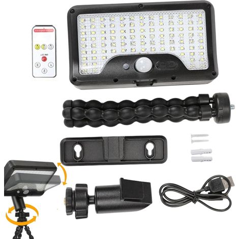 Lampes Solaires Extérieures - Avec Trépied Flexible et Mode d'Éclairage 3 Couleurs - 600LM avec Trépied Flexible, Alimentation Solaire et Rotation Horizontale 360°,Pour Jardin, Camping-Car, Parc, Camp (1/5)