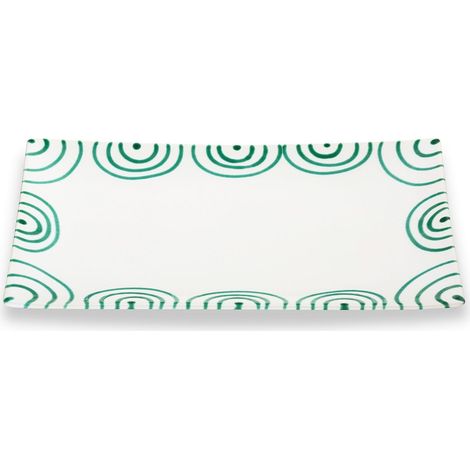 Gmundner Keramik Grüngeflammt, Platte rechteckig (30x20cm)