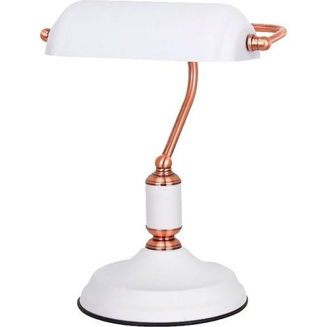 Banker-Tischlampe weiß
