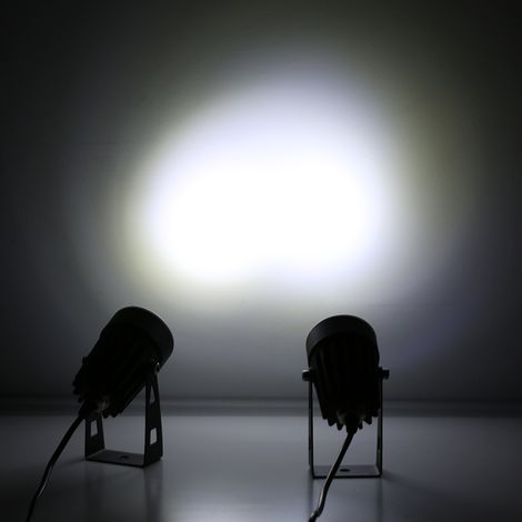 Projecteurs solaires doubles Tomshine 2W 130LM 2-en-1 résistants à l'eau, lampe de jardin suspendue réglable, allumage/extinction automatique, pour cour, jardin ou arbres, câble de 3 m (9,8 pi), blanc