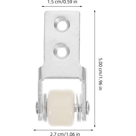 Rullo per porta scorrevole in nylon bianco per mobili multiuso e accessori per porte (1/4)