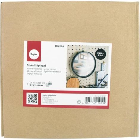 Miroir - Métal - 18cm ø - Noir - Rond - A suspendre (1/3)