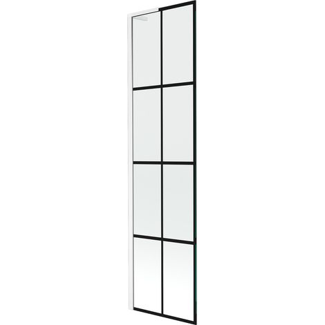 Mexen Next L Badewannenabtrennung 1-flügelig 50 x 150 cm, schwarzes Muster, weiß - 895-050-000-03-77-20 (1/5)
