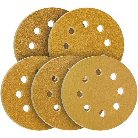 125mm Sanding Discs 40/60/80/120/240 Mixed Grit Sandpaper 100pcs Abrasive Discs for Random Orbital Sanders Sandpaper (1/4)