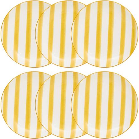 Lot de 6 Assiettes à Dessert "Charlie" 19cm Jaune
