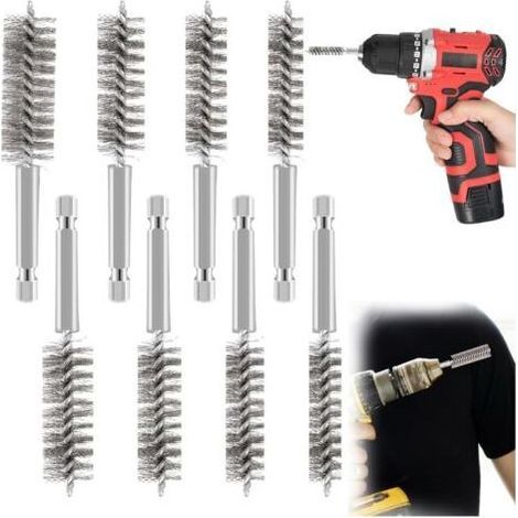 Brosse Cylindrique 8pcs Brosse Metallique pour Perceuse 8 Différentes Tailles Brosse de Trou en Acier Inoxydable Ecologiques Brosse de Nettoyage en Acier Conservateur pour Le Métal et la Pierre (1/5)