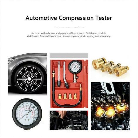 Kit de test de compression des cylindres de moteurs à essence en 8 pièces, compatible avec les automobiles (1/5)