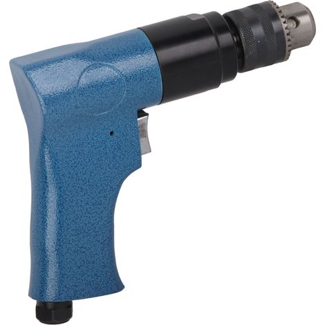 Perceuse pneumatique industrielle 1/4po reversible 1800 tr/min silencieux échappement acier alliage légère une main (1/5)
