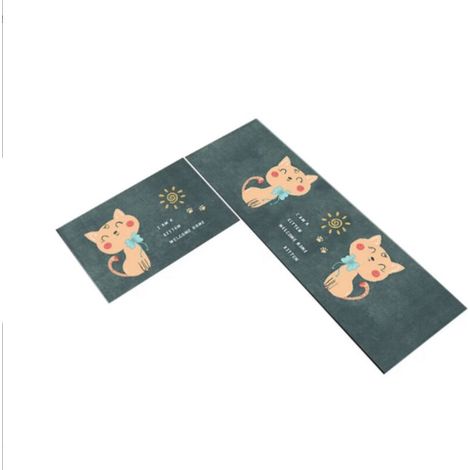 Tapis de Cuisine Long et Absorbant en Forme de L - JINFGERNE - Paillasson Antidérapant pour Salle de Bain, Balcon et Autres Espaces Intérieurs, Lavable en Machine, Design Élégant (1/5)