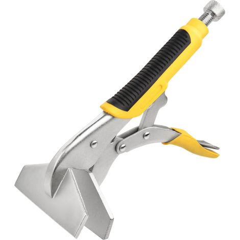 Pince à tôle 23 cm à mâchoires plates extra-larges – Outil de sertissage et pliage robuste pour métal – Poignées ergonomiques TPR jaunes/noires – Pour tôlerie, soudure, carrosserie, bois (1/5)