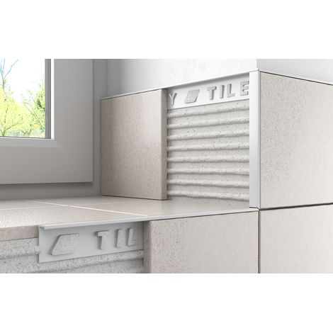Tileasy White 12mm Square Edge Metal Tile Trim - WAT12