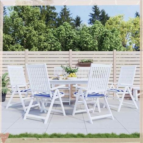 361079 Coussins de chaise de jardin lot de 6 50x50x4 cm tissu (1/5)