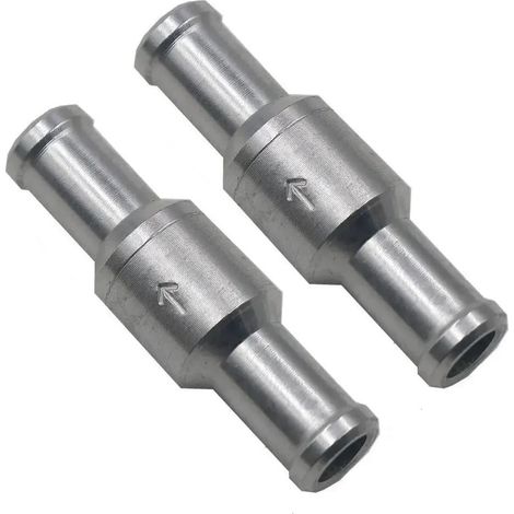 Lot de 2 valves de carburant à sens unique en aluminium de 10 mm - Clapet anti-retour pour carburateur de voiture à basse pression (1/5)