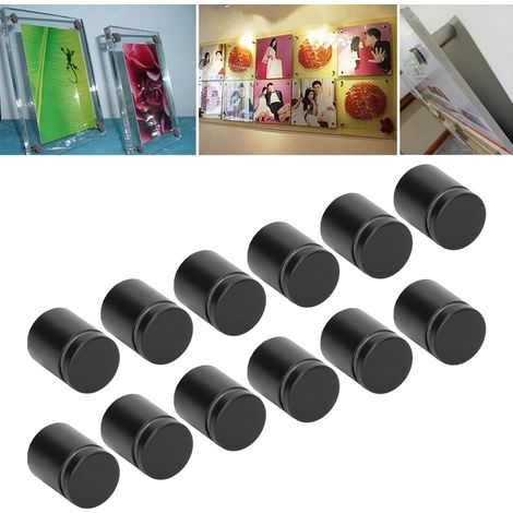 12 vis en acier inoxydable épais, clous publicitaires pour plaques acryliques, clous de fixation pour miroirs, 25 x 30 mm (1/5)