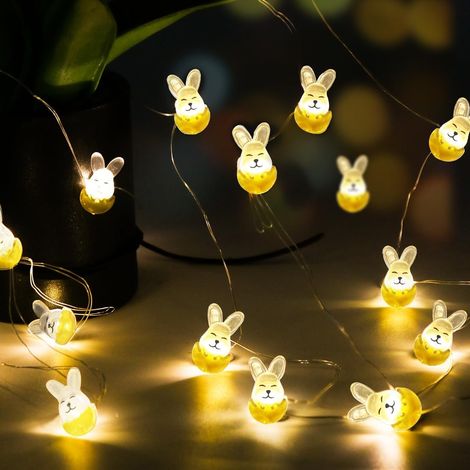 Guirlande lumineuse Hasen 220cm, décoration lumineuse de Pâques, guirlande lapin pour Pâques, déco intérieure de Pâques (1/5)