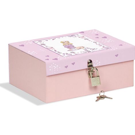 Boîte avec cadenas 18,5 x 14 x 7,5 cm, idéale pour ranger des secrets, des bijoux et des figurines (1/4)