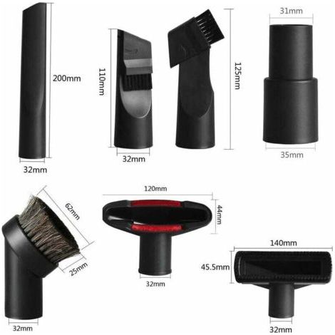 Accessori Aspirapolvere Universali 6 Pezzi, Compatibili con Diametro 32-35 mm, Adatti per Bocchette di Diverse Marche-AUTRES (1/4)