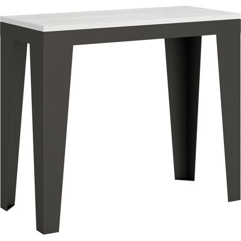 Consolle Allungabile 90-196x40x77 cm in Nobilitato Bianco (1/4)