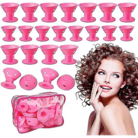 Bâtonnets à cheveux en silicone, lot de 40, ne nécessitent pas de chauffage, rouleaux à cheveux en silicone (1/5)