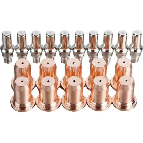 20 électrodes PT-60 -40 PT40, buse 52582, compatible avec les consommables pour torche de découpe plasma, diamètre de buse : 1,1 mm (60 A). (1/5)