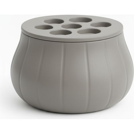 Pot décoratif gris pour herbes aromatiques, design moderne (1/3)