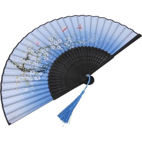 Éventail pliant - TBEST - Design élégant - Couleur blanche - Accessoire de danse - Décoration intérieure (1/4)