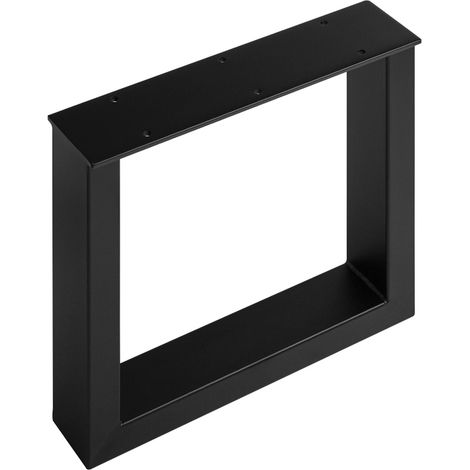 Pied de table basse ou banc - Charge : 250 kg - Décor : Noir granité - Hauteur : 420 mm - Largeur : 430 mm - Matériau : Acier - Section : 80 x 40 mm - ITAR