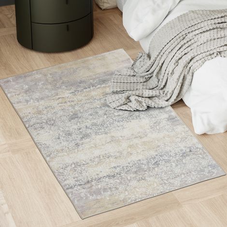 Tapis design vintage à poils courts doux lavable antidérapant 80x150cm