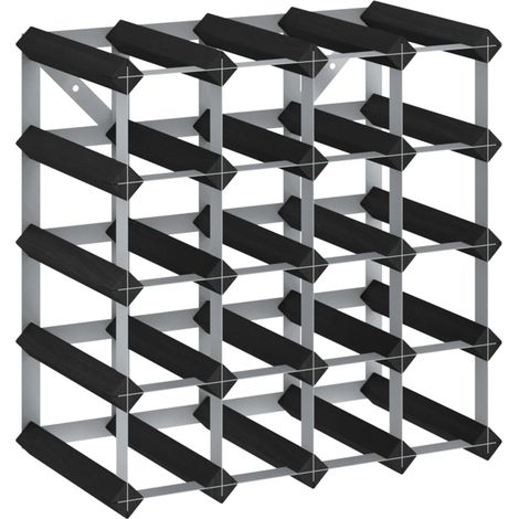 Casier à bouteilles pour 20 bouteilles Noir Bois de pin solide CFW766470 (1/5)