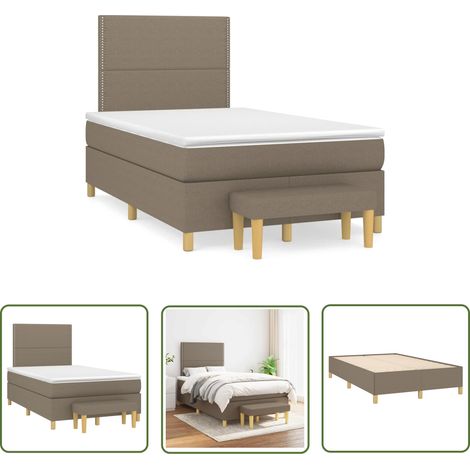 The Living Store Boxspringbett mit Matratze Taupe 120x190 cm Stoff - Boxspringbett - Doppelbett - Bettenrahmen - Schlafraum - Tapete (1/5)